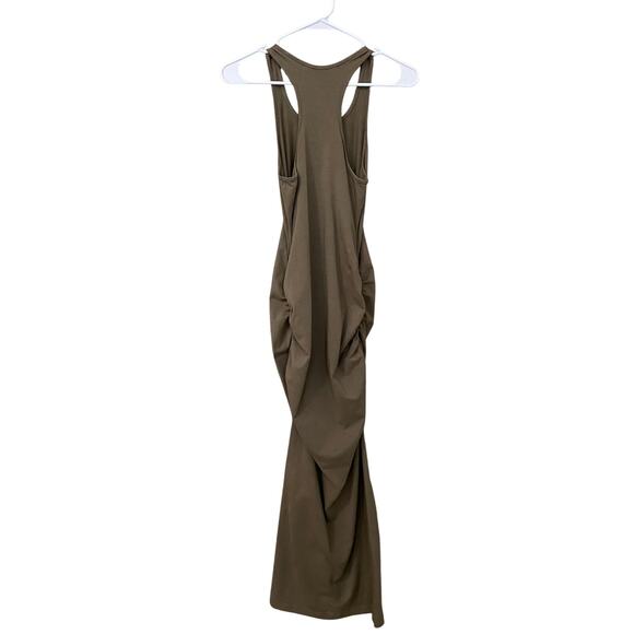 Michael Stars Racerback Midi Dress Medium Olive Green Jersey Tank Dress Neutral - Picture 4 of 10